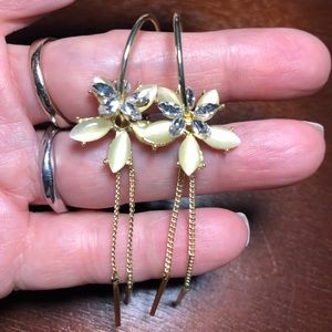 3/$25 Gold Hoop Earrings with Flower Charm
